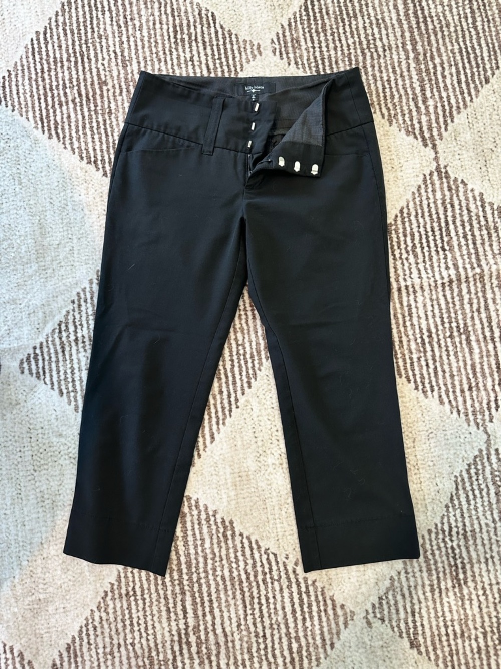 Black Cropped Stretch Dress Pants - Women